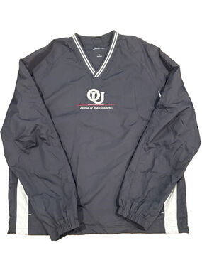 Oklahoma Sooners Windbreaker XL Sport Tek V Neck Pullover OU Jacket K1